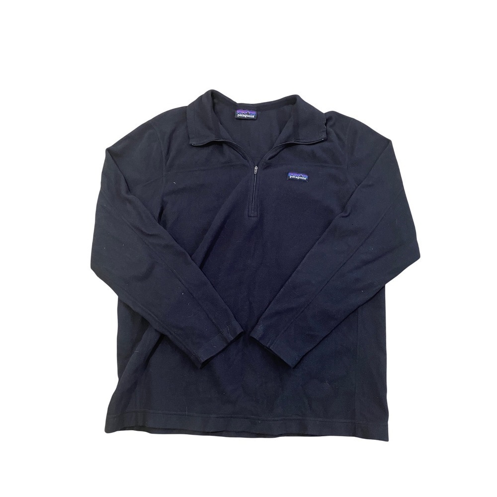 Patagonia Micro D 1/4 Zip Fleece Pullover Mens XL Black 26176 Layering Top